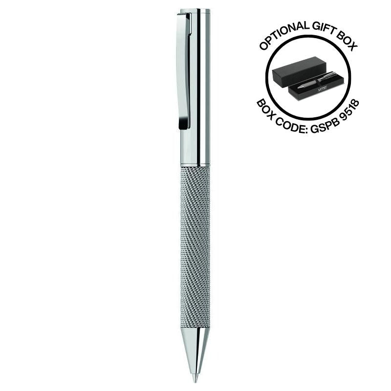 UMA MESH Premium Metal Ballpoint Pen Silver without GIFT BOX