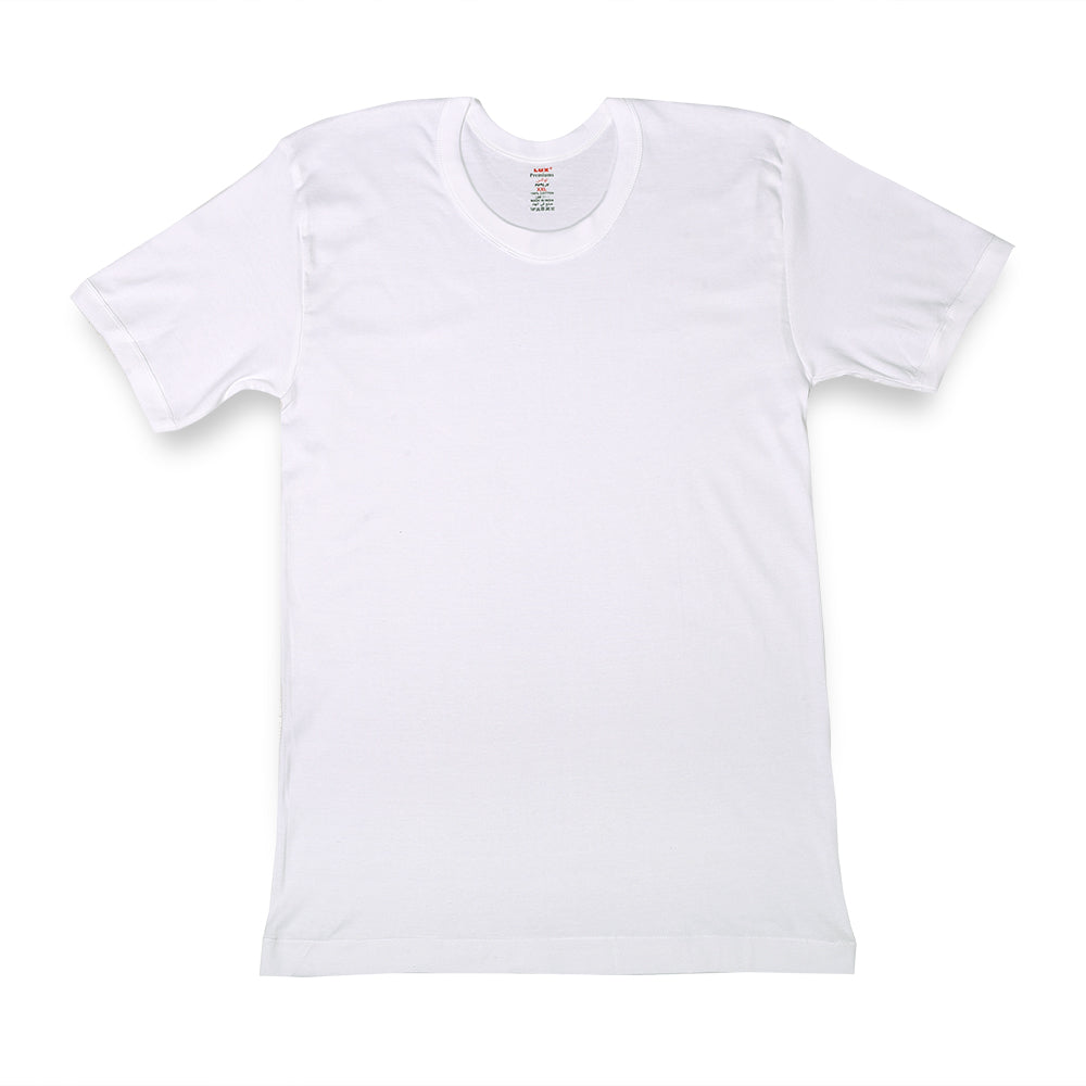 LUX PREMIUM MENS'S VESTS 100% COTTON T- SHIRT WHITE PACK OF 3 PCS