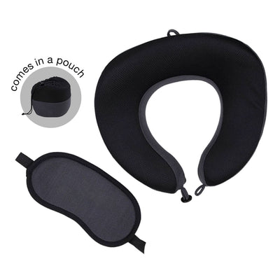 SANTHOME Travel Set (Pillow and Eyemask in Pouch)-ZABARI