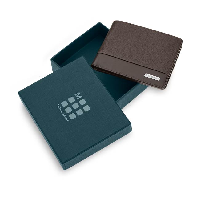 Genuine Leather Wallet - Moleskine Classic Match - Brown