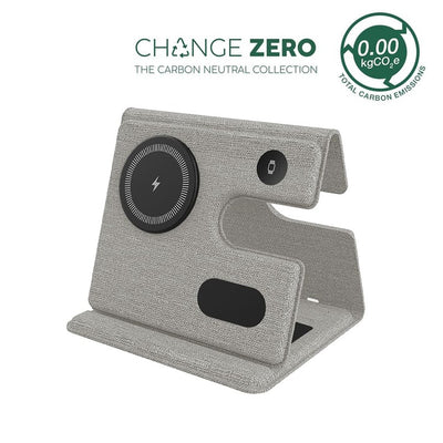 3-in-1 Wireless Charger Station CHANGE ZERO Recycled-PLANA-Grey