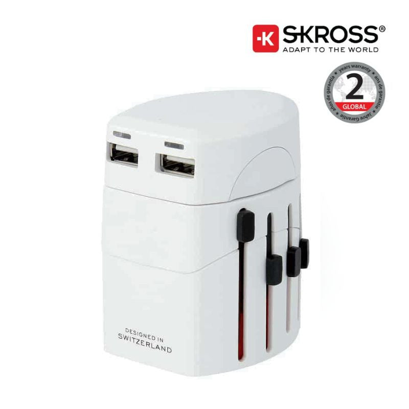 World Travel Adapter with Dual USB | Krewkart