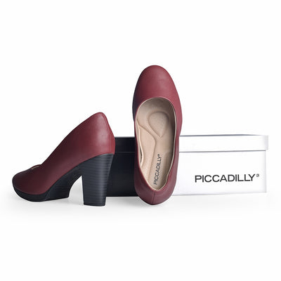 Piccadilly Crew Shoes - Red High Heel (7.5 cms)