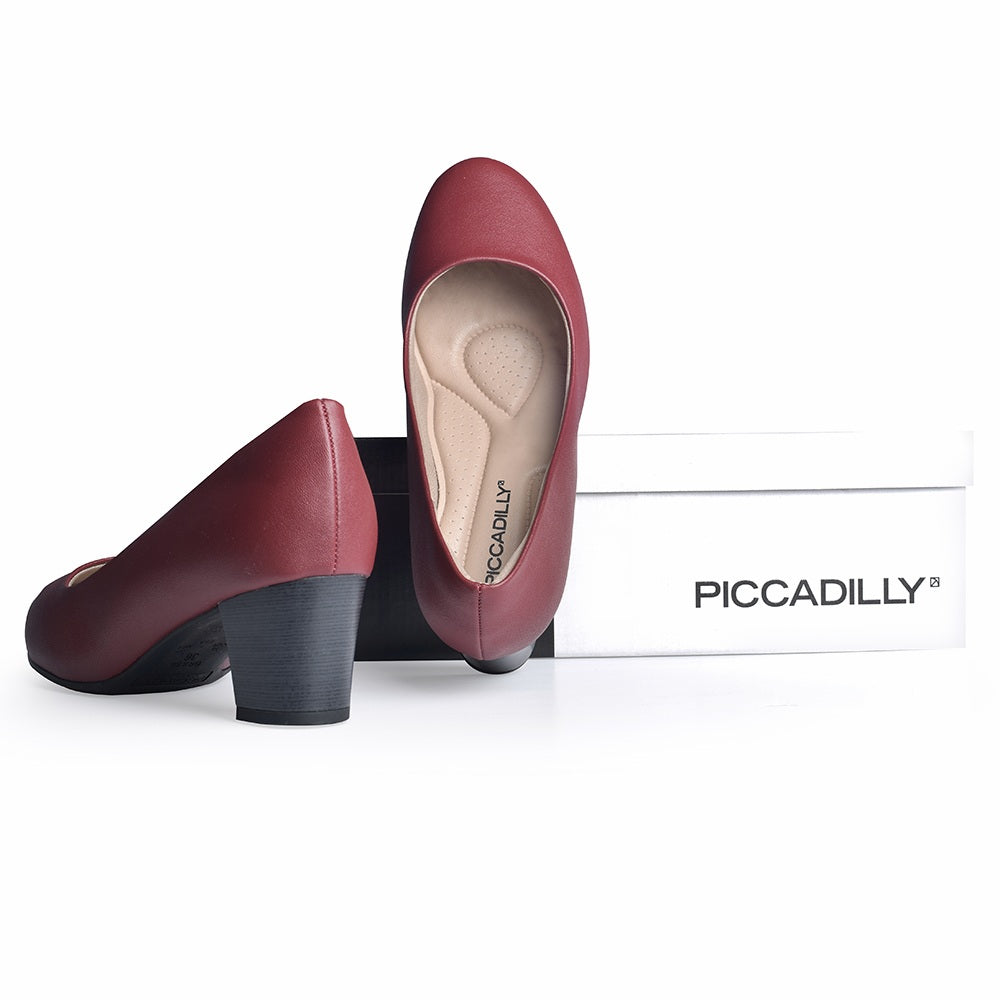 Piccadilly Crew Shoes - Red Medium Heel (5 cms)