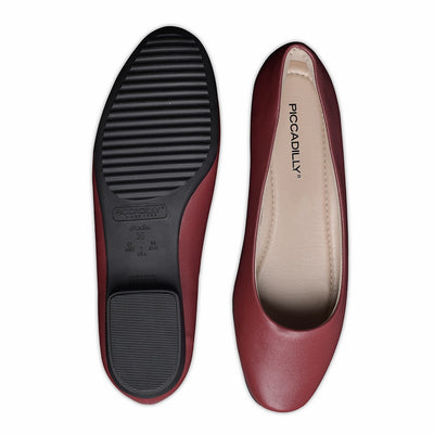 Piccadilly Crew Shoes - Red Flats (1.5 cms)