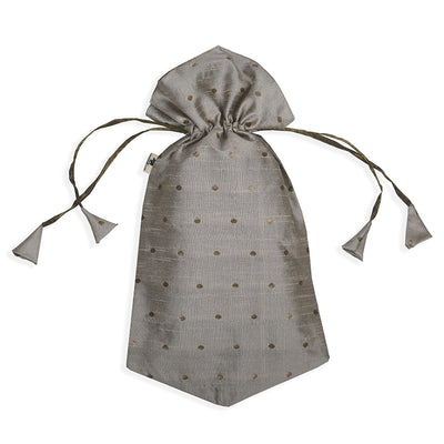 Elegant Fabric Drawstring Shoe Pouch - Grey