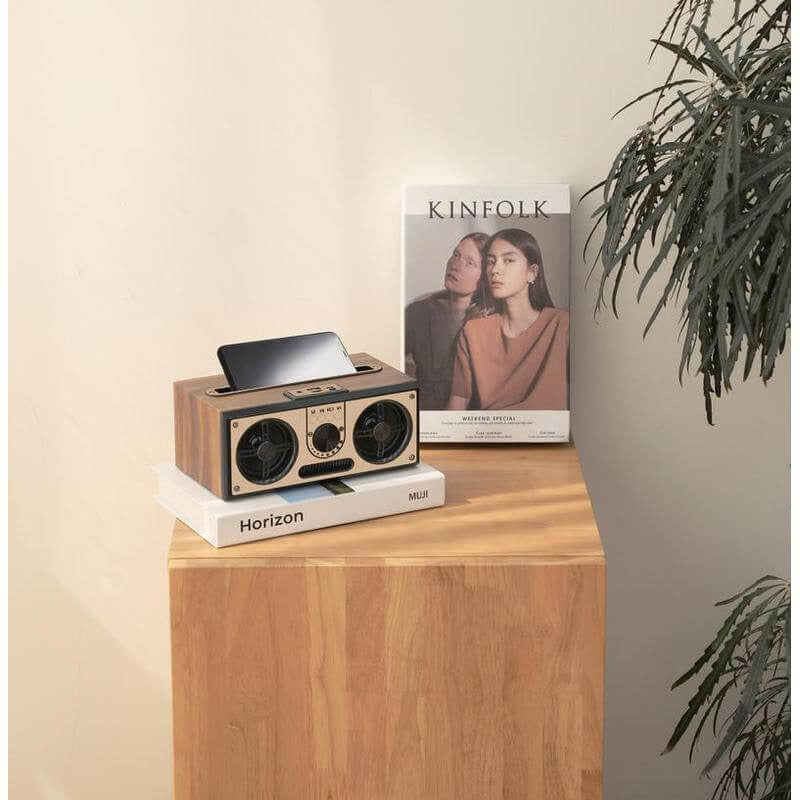 Wood 10W Bluetooth SEVAN - Giftology Retro Speaker with FM