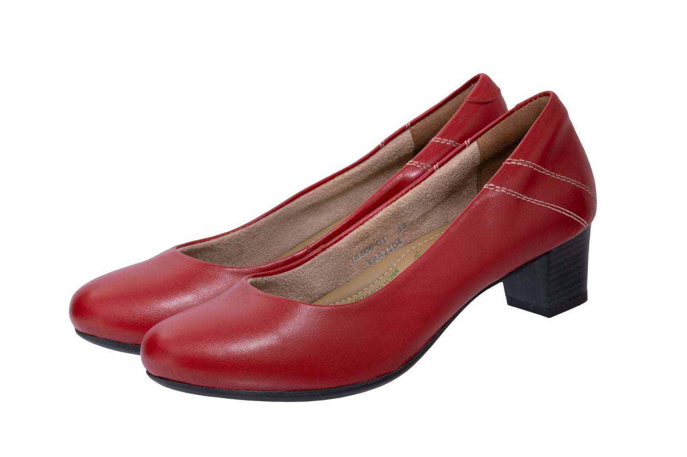 Ecoflex ®Crew Shoes. Lipstick RED COURT MID HEEL- 14406-01