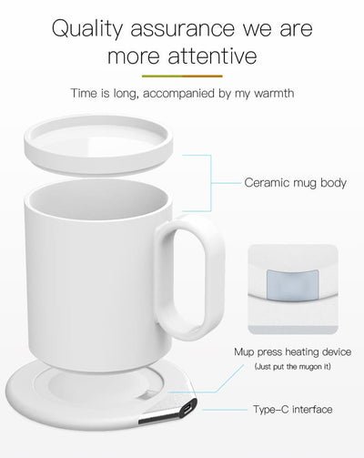 CRIVITS - Smart Mug Warmer with Wireless Charger - White