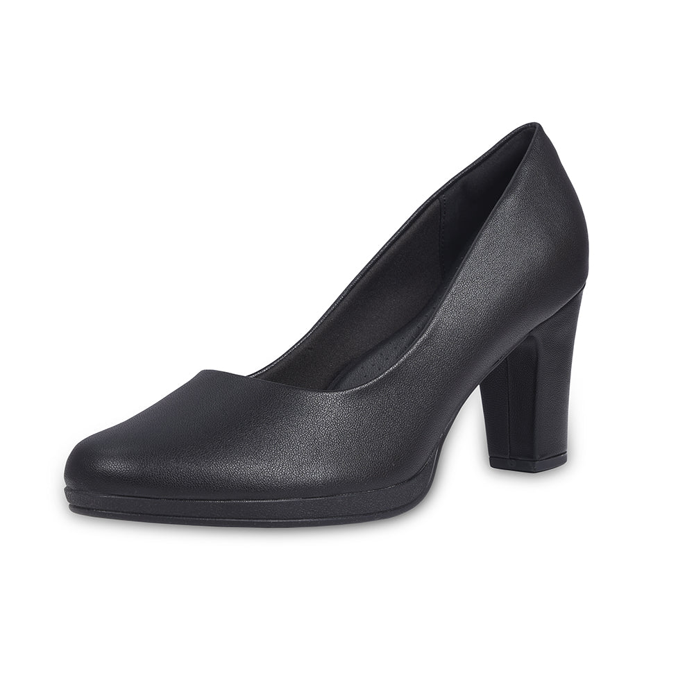 Piccadilly Crew Shoes - Black High Heel (7.5 cms)