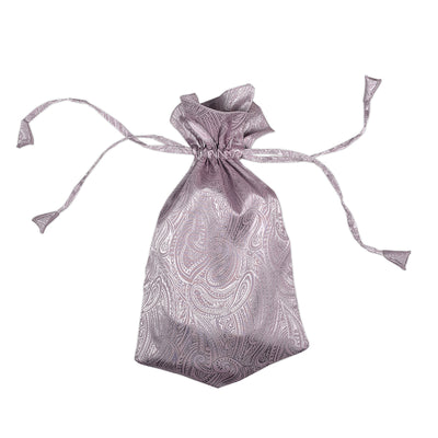 Elegant Fabric Drawstring Shoe Pouch - Self Print Purple