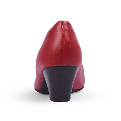 Piccadilly Crew Shoes - Red Medium Heel (5 cms)