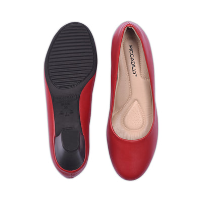 Piccadilly Crew Shoes - Red Medium Heel (5 cms)