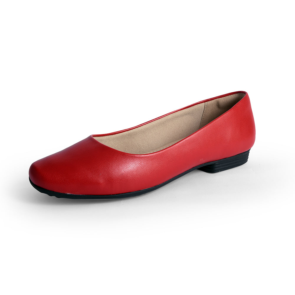 Piccadilly Crew Shoes - Red Flats (1.5 cms)