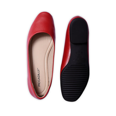 Piccadilly Crew Shoes - Red Flats (1.5 cms)