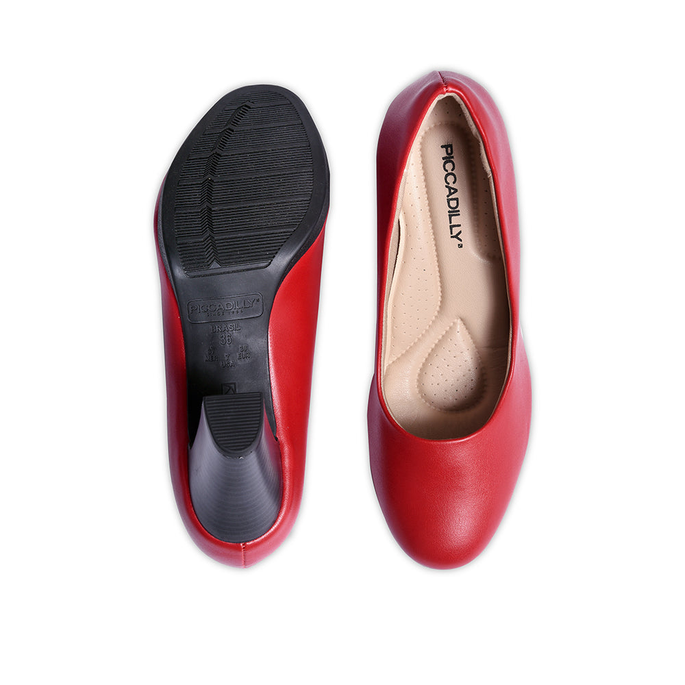 Piccadilly Crew Shoes - Red High Heel (7.5 cms)