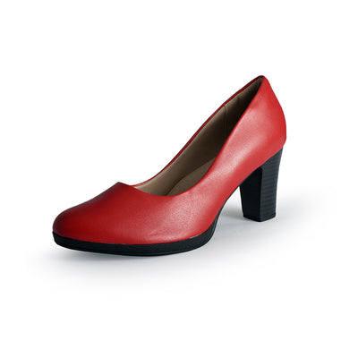 Piccadilly Crew Shoes - Red High Heel (7.5 cms)