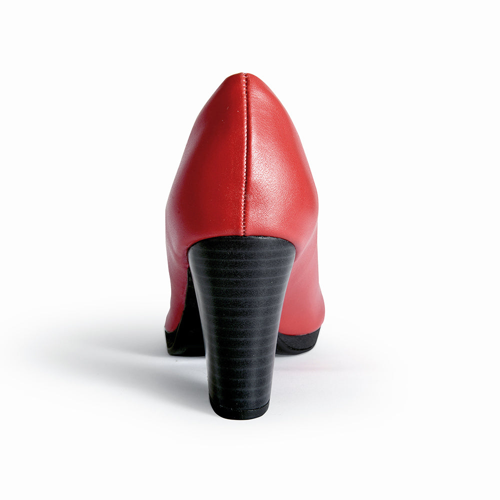 Piccadilly Crew Shoes - Red High Heel (7.5 cms)