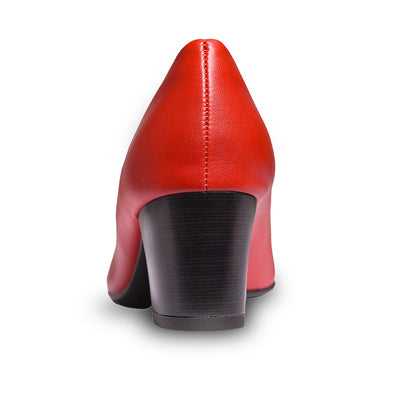 Piccadilly Crew Shoes - Red Medium Heel (5 cms)
