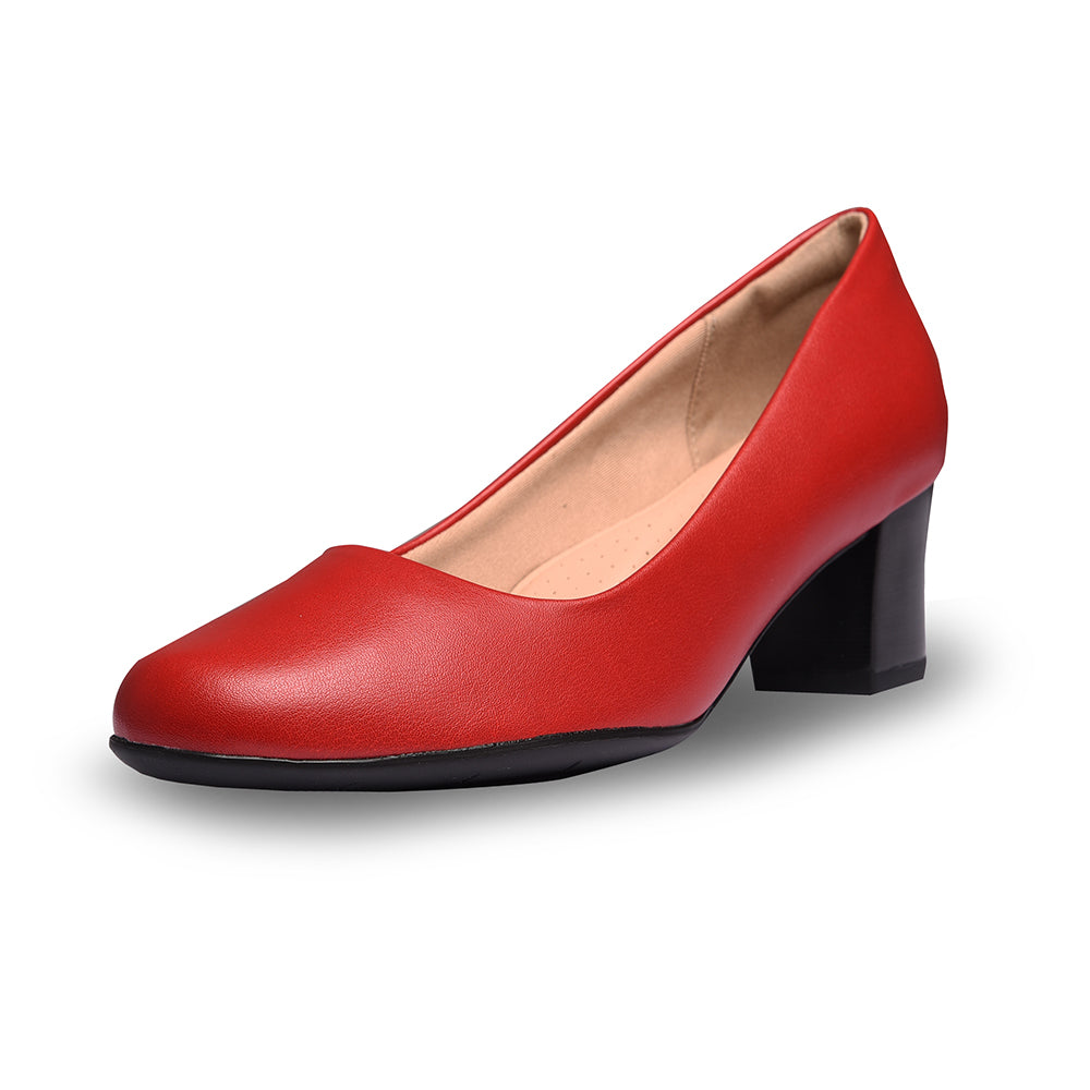 Piccadilly Crew Shoes - Red Medium Heel (5 cms)