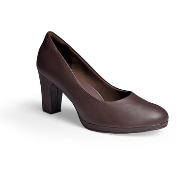 Piccadilly Crew Shoes - Brown High Heel (7.5 cms)