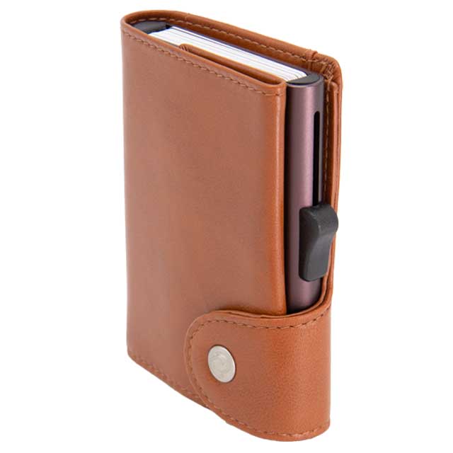 RFID Wallet Classic Italian Leather  MARALIK - c-secure - Chestnut