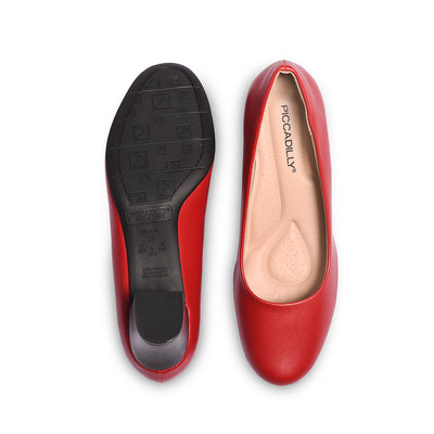 Piccadilly Crew Shoes - Red Medium Heel (5 cms)