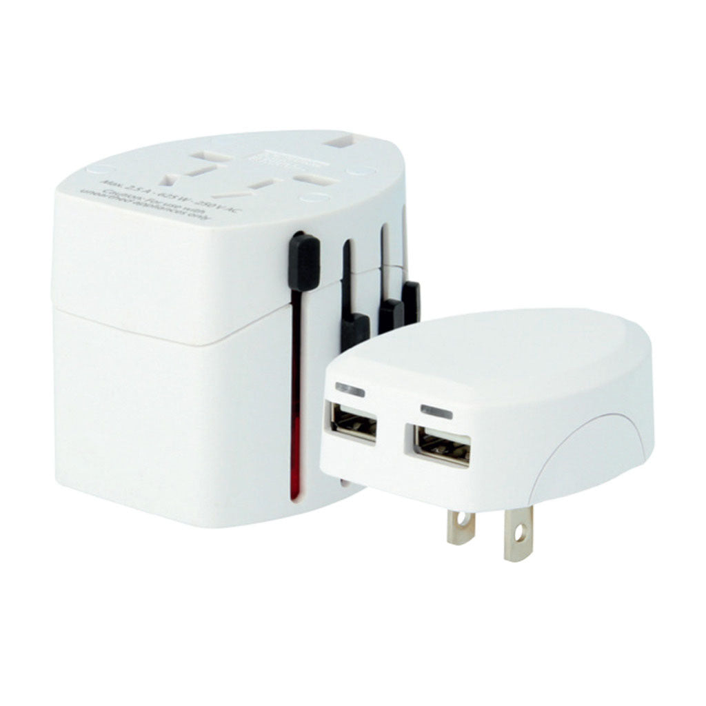 World Travel Adapter with Dual USB | Krewkart