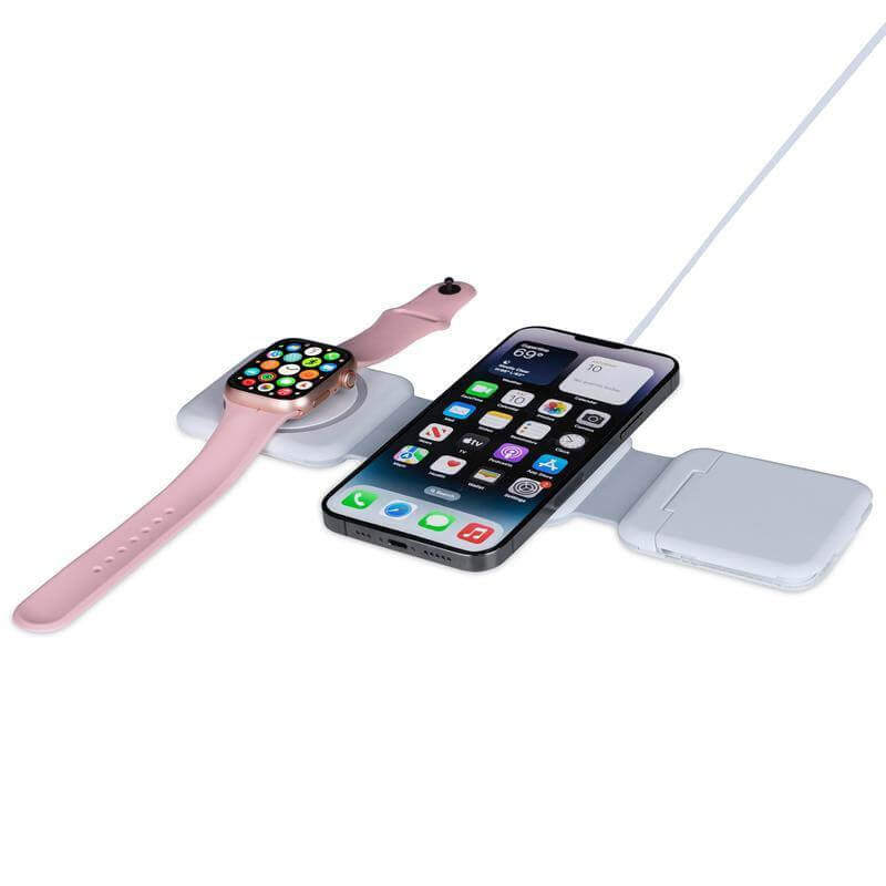 Wireless Charger with Multi Cable Set - White BOLERO - @memorii 2 in 1