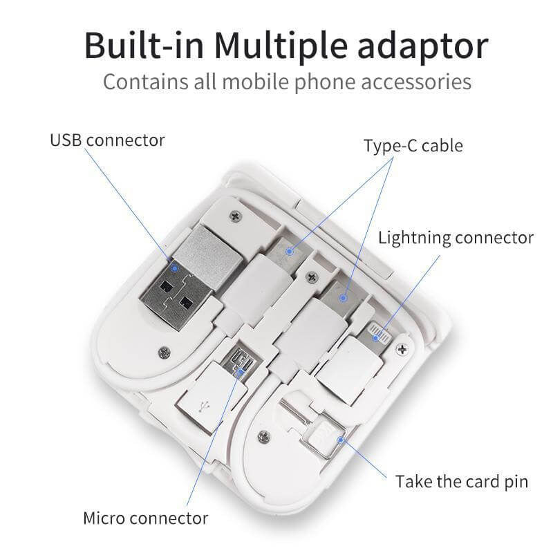 Wireless Charger with Multi Cable Set - White BOLERO - @memorii 2 in 1