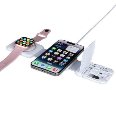 Wireless Charger with Multi Cable Set - White BOLERO - @memorii 2 in 1