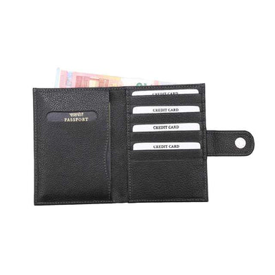 Passport Cover with Credit / ID card case SANTHOME Genuine Leather  - No Box